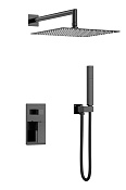 Boheme Qubic Душевой комплект встраиваемый - смеситель, верх. и ручной душ, цвет: shine gun metall 474-3-SGM