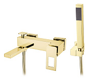 Boheme Q Смеситель для ванны с душевым комплектом: ручной душ, шланг 150 см, держатель, цвет: gold 143-GG