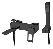 Boheme Q Смеситель для ванны с душевым комплектом: ручной душ, шланг, держатель, цвет: black 143-BB