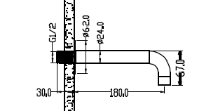 Boheme Fusion Излив настенный 19,1 см, цвет: black 625-B
