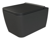 Boheme Zen Унитаз подвесной 51,8х37 безободковый, смыв каскадный, крышка микролифт, цвет: black 967-SET-B