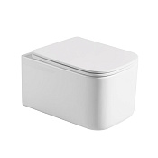 Boheme Mane Унитаз подвесной 53х34 безободковый, смыв каскадный, крышка микролифт, цвет: matt white 970-SET-MW