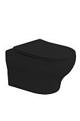 Boheme Fiore Унитаз подвесной 53х36 безободковый, смыв торнадо, крышка микролифт, цвет: black 978-SET-B