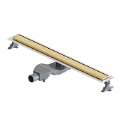 Boheme Трап линейный 80 см, с решеткой со щелью для воды и сифоном, цвет: gold 982-80-G