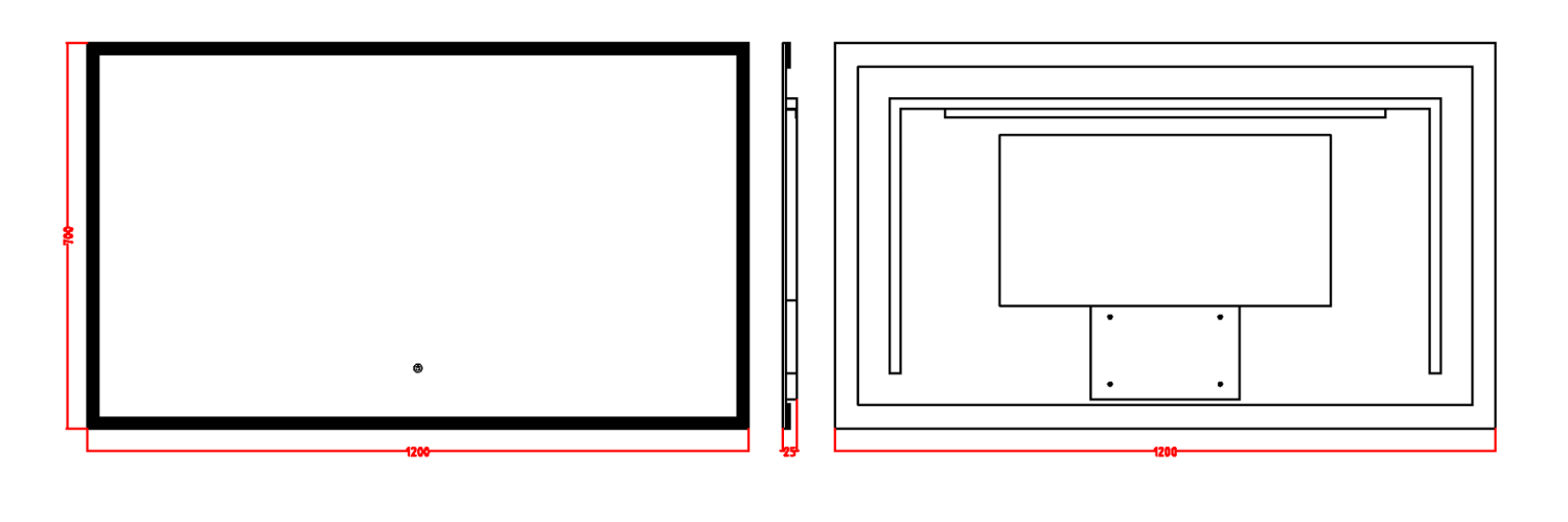 Boheme Зеркало 120x70h см без рамы, с подсветкой и сенсором, цвет: chrome 544-120