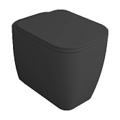 Simas Henges Унитаз приставной 38х55 см, безободковый, без крышки-сидения. цвет: черный глянцевый HE01 nero