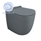 Simas Vignoni Унитаз приставной 36,5х56 см, безободковый, без крышки-сидения. цвет: cemento matt VI01VERT cemento matt