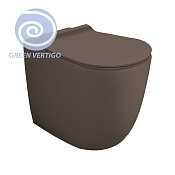 Simas Vignoni Унитаз приставной 36,5х56 см, безободковый, без крышки-сидения. цвет: moka matt VI01VERT moka matt