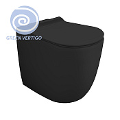 Simas Vignoni Унитаз приставной 36,5х56 см, безободковый, без крышки-сидения. цвет: черный матовый VI01VERTnero matt