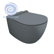 Simas Vignoni Унитаз подвесной 36,5х56 см, безободковый, без крышки-сидения. цвет: cemento matt VI18VERT cemento matt