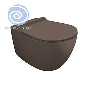 Simas Vignoni Унитаз подвесной 36,5х56 см, безободковый, без крышки-сидения. цвет: moka matt VI18VERT moka matt