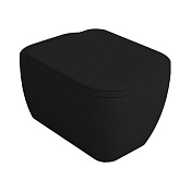 Simas Henges Унитаз подвесной 38х55 см, безободковый, без крышки-сидения. цвет: nero matt HE18 nero matt