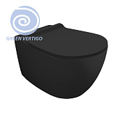 Simas Vignoni Унитаз подвесной 36,5х56 см, безободковый, без крышки-сидения. цвет: черный матовый VI18VERT nero matt