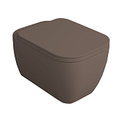 Simas Henges Унитаз подвесной 38х55 см, безободковый, без крышки-сидения. цвет: moka matt HE18 moka matt