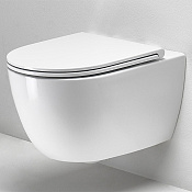 Simas Trevi Унитаз подвесной 37х56 см, безободковый, без крышки-сидения. цвет: белый глянцевый TRV18bi