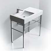 Simas Frozen Консоль 90х50 см, без перелива, без отверстия под смеситель, цвет: белый глянцевый FZ11bi*0