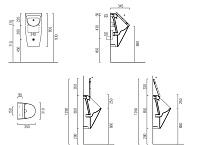 GSI Community Писсуар подвесной безободковый с крышкой и креплением, цвет: белый глянцевый 9098K11
