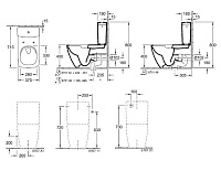 Villeroy & Boch Venticello Чаша для унитаза моноблок безобод 37,5x70, цвет: Альпийский белый глянц. 4612R001
