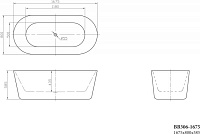 Belbagno Ванна свободностоящая акриловая 167,5x78 см, цвет: белый глянцевый BB306-1675