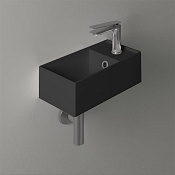 Simas Agile Раковина подвесная 40х20 см, с переливом, 1 отверстие под смеситель, цвет: nero matt AG20 nero matt*1