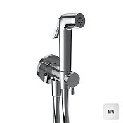 Almar Shut Off Гигиенический душ: шланг и вывод с держателем, только холодная вода, цвет: matt white E136003.MW