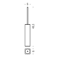 Colombo MiniQ Ершик для унитаза подвесной с латунной колбой, цвет: stainless steel B5006.HPS1