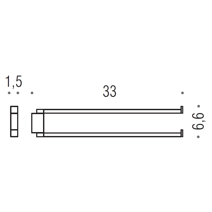 Colombo MiniQ Полотенцедержатель двойной, 33 см цвет: stainless steel B5012.HPS1