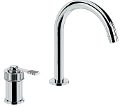 Remer Atelier Смеситель для раковины, на 2 отвертсия, без д/к, высота излива 14,1 см, цвет: cromo AL57