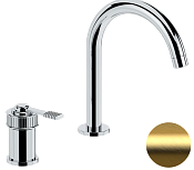 Remer Atelier Смеситель для раковины, без д/к, высота излива 14,1 см, цвет: oro spazzolato AL57BG