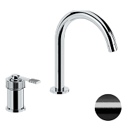 Remer Atelier Смеситель для раковины, без д/к, высота излива 14,1 см, цвет: cromo nero spazzolato AL57CFP