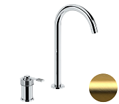 Remer Atelier Смеситель для раковины, без д/к, высота излива 24,1 см, цвет: oro spazzolato AL57LBG