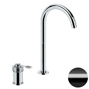 Remer Atelier Смеситель для раковины, без д/к, высота излива 24,1 см, цвет: cromo nero spazzolato AL57LCFP