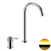 Remer Atelier Смеситель для раковины, без д/к, высота излива 24,1 см, цвет: oro lucido AL57LDO