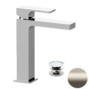 Remer Absolute Смеситель для раковины, с донным клапаном, высота излива 17,5 см, цвет: visual inox AU10ACCXV