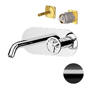 Remer Chrono Смеситель для раковины, внешняя часть, цвет: cromo nero spazzolato CH15KBCFP