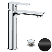 Remer Energy Смеситель для раковины, с донным клапаном, высота излива 17 см, цвет: nero opaco EY10ACCNO