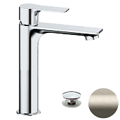 Remer Energy Смеситель для раковины, с донным клапаном, высота излива 17 см, цвет: visual inox EY10ACCXV