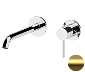 Remer Metrica Смеситель для раковины без д/к, излив 16 см, с внутренней частью, цвет: oro spazzolato MC15PBG