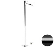 Remer Metrica Смеситель для раковины напольный, д/к,излив 18 см, цвет: cromo nero spazzolato MC18CFP