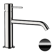 Remer X Style Смеситель для раковины, без д/к, высота излива 9,9 см, цвет: cromo nero spazzolato X12ACFP