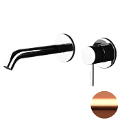 Remer X Style Смеситель для раковины встраиваемый, излив 18,3 см, цвет: rame spazzolato X15PLRP