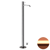 Remer X Style Смеситель для раковины напольный, д/к, излив 18 см, цвет: rame spazzolato X18RP