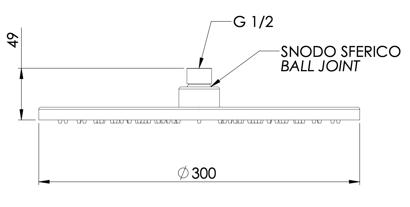 Remer Верхний душ 30 см, 1 режим, цвет: rame spazzolato 359MM30RPX