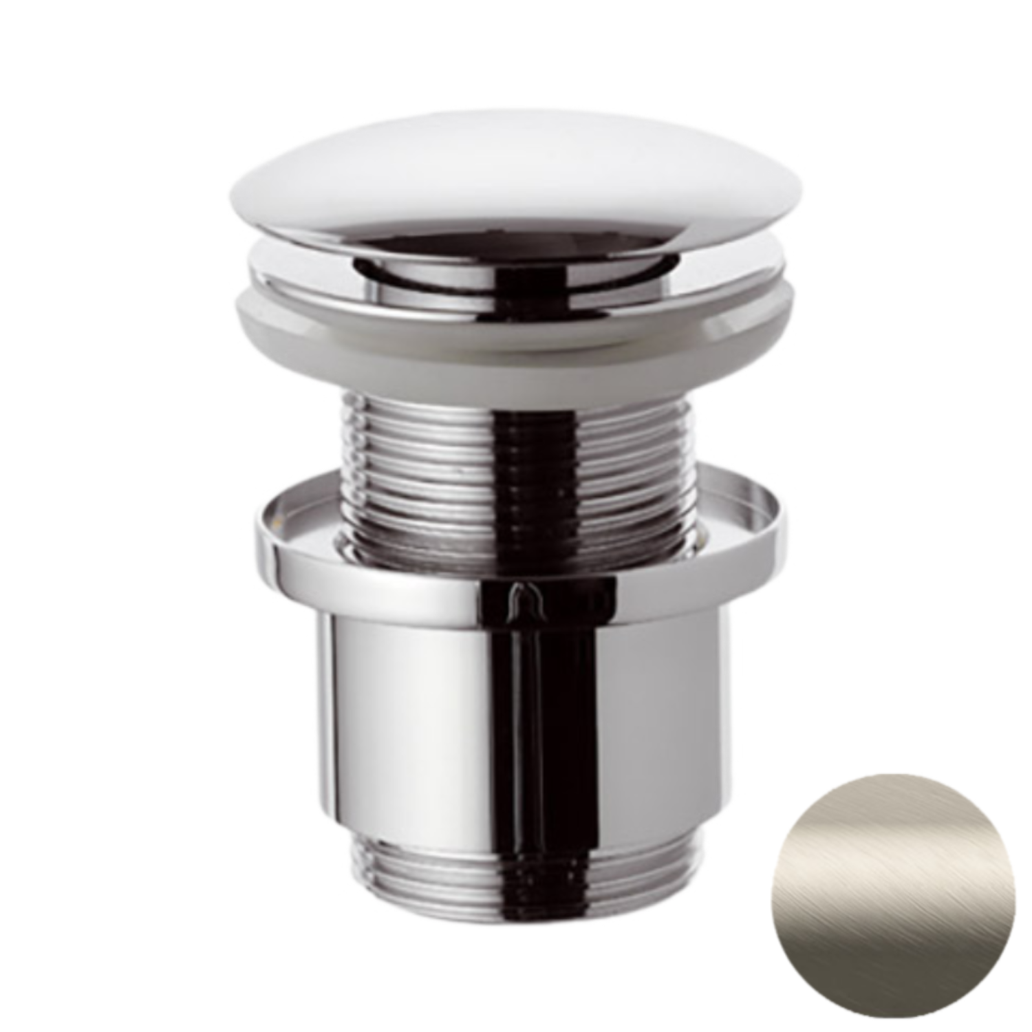 Remer Донный клапан click-clack без перелива, цвет: visual inox 904CC2114XV