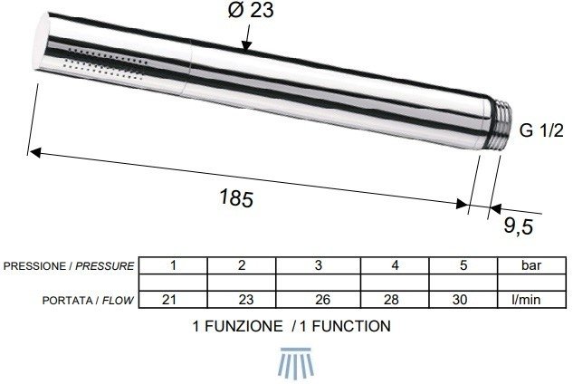 Remer Ручной душ 1 вид струи, цвет: vecchio ottone 317MCVOX