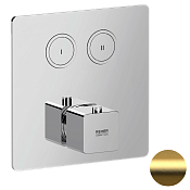 Remer Absolute Термостат для ванны встраиваемый, 2 потребителя, внешняя часть, цвет: oro spazzolato AU99D2KBBG