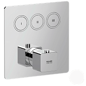 Remer Absolute Термостат для ванны встраиваемый на 3 потребителя, внешняя часть, цвет: bianco opaco AU99D3KBBO