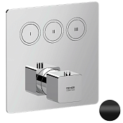 Remer Absolute Термостат для ванны встраиваемый на 3 потребителя, внешняя часть, цвет: nero opaco AU99D3KBNO