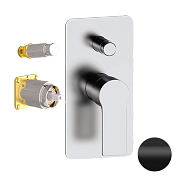 Remer Energy Смеситель для ванны встраиваемый на 2 потребителя, внешняя часть, цвет: nero opaco EY09KBNO