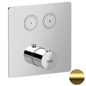 Remer X Style Термостат для ванны встраиваемый, 2 потребителя, внешняя часть, цвет: oro spazzolato X99QD2KBBG